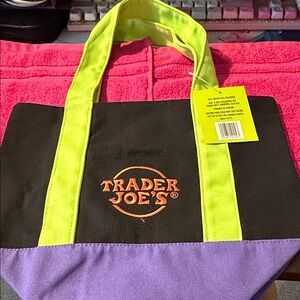 Trader Joe’s seasonal Mini Black and Purple Tote Bag